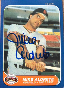 Mike Aldrete Autographed 1986 Fleer Update #U-1 San Francisco Giants Rookie Card 