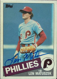 Len Matuszek Autographed 1985 Topps Tiffany #688 Philadelphia Phillies Card