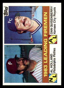 1984 Topps #138 Al Holland/Dan Quisenberry Leading Firemen VG Philadelphia Phillies/Kansas City Royals 