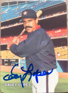 Davey Lopes Autographed 1987 Mother's Cookies Houston Astros #16