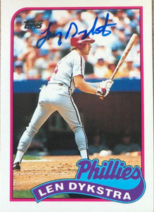 Lenny Dykstra Autographed 1989 Topps Traded #27T