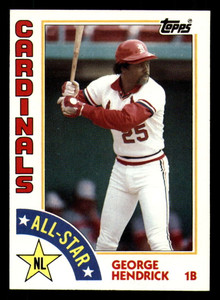 1984 Topps #386 George Hendrick AS VG St. Louis Cardinals 