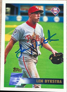 Lenny Dykstra Autographed 1996 Topps #261