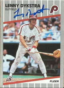 Lenny Dykstra Autographed 1989 Fleer Update #U-105