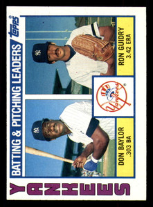 1984 Topps #486 Don Baylor/Ron Guidry VG New York Yankees 