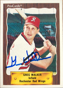 Greg Walker Autographed 1990 Pro Cards #712  