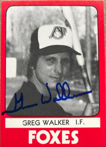 Greg Walker Autographed 1980 TCMA Appleton Foxes #20