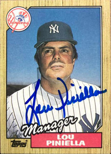 SOLD 106183 Lou Piniella Autographed 1987 Topps #168