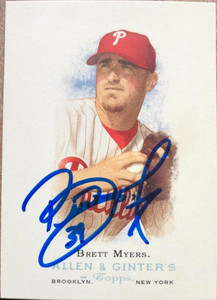 Brett Myers Autographed 2006 Topps Allen & Ginter #205 Brett Myers Autographed 2006 Topps Allen & Ginter #205