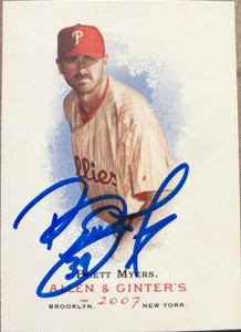 Brett Myers Autographed 2007 Topps Allen & Ginter #64