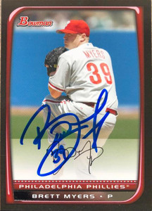 Brett Myers Autographed 2008 Bowman #182
