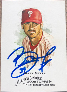 Brett Myers Autographed 2008 Topps Allen & Ginter #216