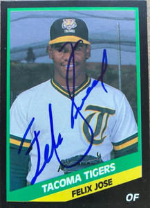 Felix Jose Autographed 1988 CMC Tacoma Tigers #24