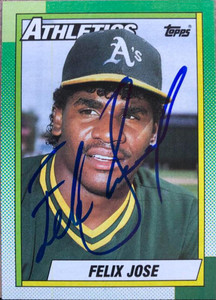 Felix Jose Autographed 1990 Topps #238