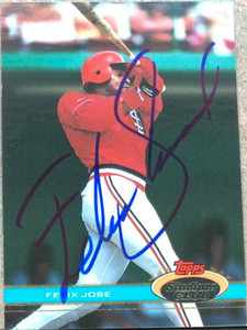 Felix Jose Autographed 1991 Stadium Club #366