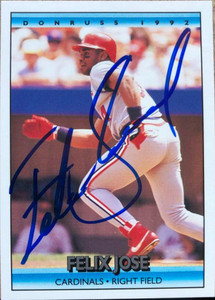 Felix Jose Autographed 1992 Donruss #233