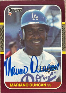 Mariano Duncan Autographed 1987 Donruss Opening Day #84