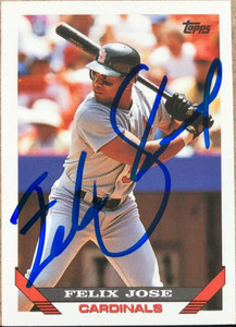 Felix Jose Autographed 1993 Topps #67