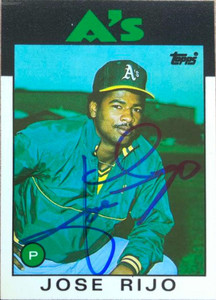 Jose Rijo autographed baseball card (Oakland Athletics) 1986 Donruss #2  Highlights