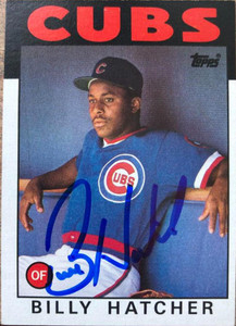 Billy Hatcher Autographed 1986 Topps #46 Chicago Cubs Card