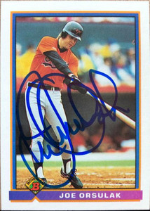 Joe Orsulak Autographed 1991 Bowman #84