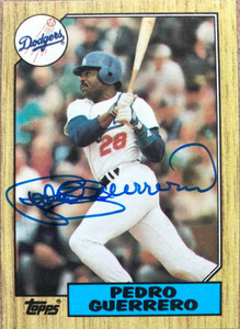 Pedro Guerrero Autographed 1987 Topps #360 Los Angeles Dodgers Card