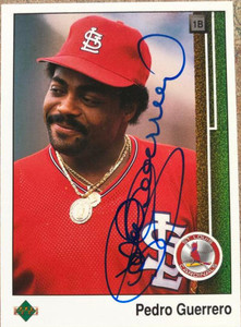 Pedro Guerrero Autographed 1989 Upper Deck #306