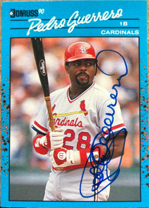 Pedro Guerrero Autographed 1990 Donruss Best of the NL #95