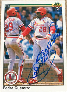 Pedro Guerrero Autographed 1990 Upper Deck #244