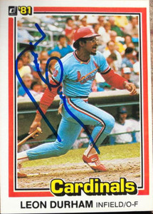 Leon Durham Autographed 1981 Donruss #427 Rookie Card