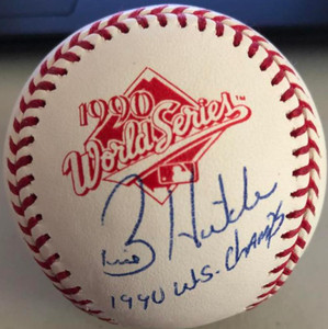 Billy Hatcher Autographed and Inscribed 1990 World Series Baseball 