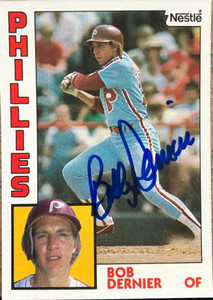Bob Dernier Autographed 1984 Topps Nestle #358 Philadelphia Phillies Card