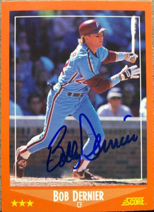 Bob Dernier Autographed 1988 Score Rookie/Traded #45T