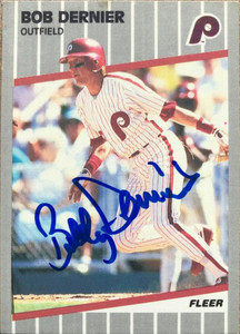 Bob Dernier Autographed 1989 Fleer #565