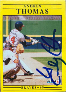 Andres Thomas Autographed 1991 Fleer #706