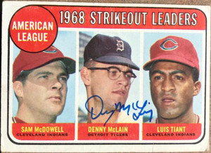 SIGNED DENNY McLAIN 1969 ALL-STAR TOPPS BASEBALL CARD - TIGERS