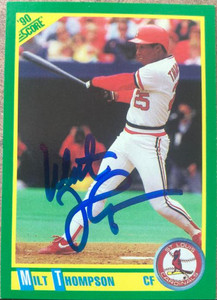 Milt Thompson Autographed 1990 Score #49