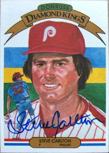 SOLD 106947 Steve Carlton Autographed 1983 Donruss #16 Diamond Kings