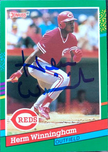 Herm Winningham Autographed 1991 Donruss #695