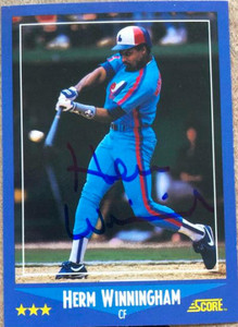Herm Winningham Autographed 1988 Score #142