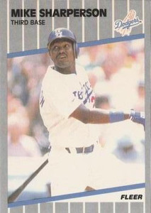 1989 Fleer #72 Mike Sharperson VG Los Angeles Dodgers 
