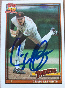 SOLD 108425 Craig Lefferts Autographed 1991 Topps #448