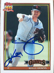 Kelly Downs Autographed 1991 Topps #733 San Francisco Giants Card 