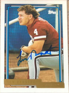 Lenny Dykstra Autographed 1992 Topps Gold #200