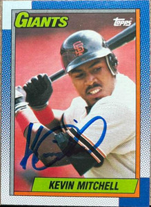 SOLD 3632 Kevin Mitchell Autographed 1990 Topps #500