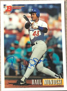 Raul Mondesi Autographed 1993 Bowman #618