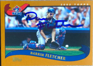 Darrin Fletcher Autographed 2002 Topps #612 Toronto Blue Jays Card 