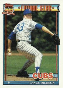 1991 Topps #114 Lance Dickson VG RC Rookie Chicago Cubs 