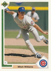 Mitch Williams autographed baseball card (Chicago Cubs) 1991 Topps