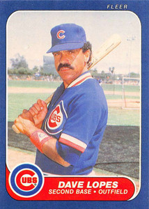 1986 Fleer #372 Davey Lopes VG Chicago Cubs 